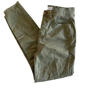 Women's LOFT rough hem high waist skinny crop dress pants sz 26/2